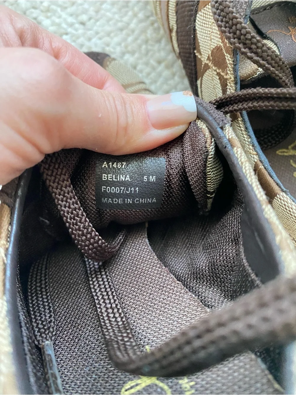 Coach Brown Signature Pattern Lace-Up Sneakers